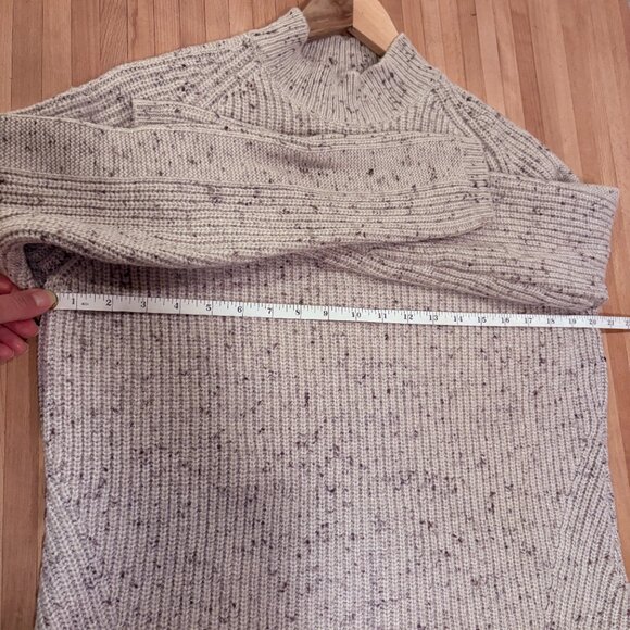Kuhl Cream Speckled Merino Wool Blend Mock Neck Ribbed Sweater Ski Outdoor - Picture 11 of 12